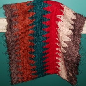 Multi color infinity scarf.